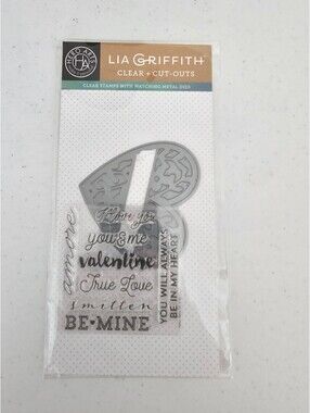 Lia Griffith Clear Rubber Stamp and Die Set Valentines Day